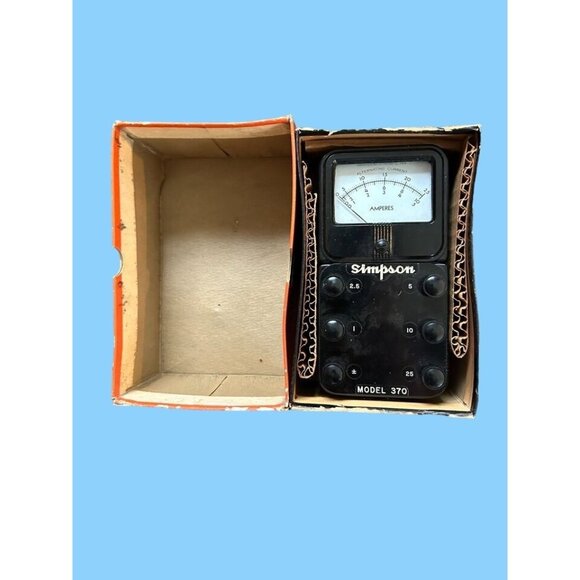 Simpson Model 370 AC Ammeter Vintage Electrical Instrument With Original Box - Picture 1 of 2